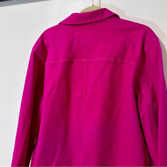 LOFT Denim Chore Utility Jacket in Hot Magenta Size Extra Large - Picture 4 of 7